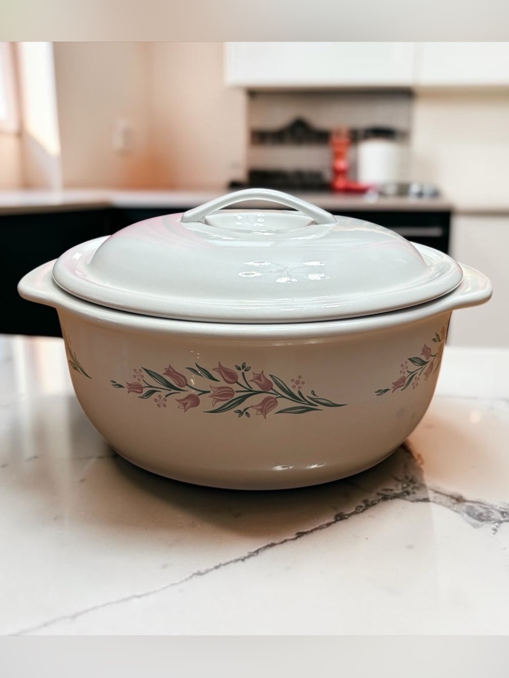 Corelle Coordinates Rosemarie Covered Casserole Dish 2.5 Qt Stoneware Vintage